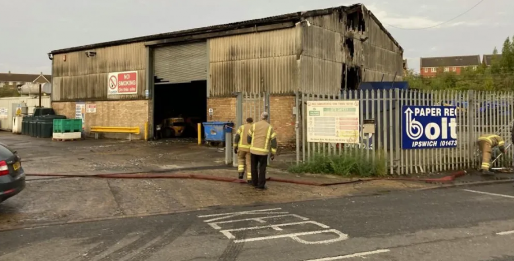 Planck Vision Systems: Suffolk Paper Recycling Warehouse Fire Causes Significant Losses, Estimated Damages Reach £100,000