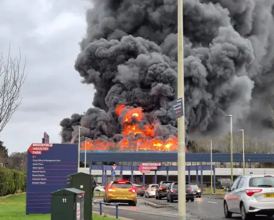 Planck Vision Systems: Massive Blaze at Livingston Industrial Estate Causes Significant Damage, Estimated Losses Reach £1 Million